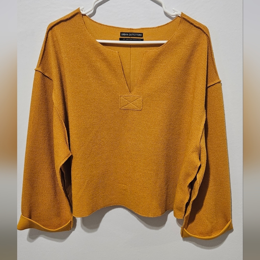 Urban Outfitters Mustard Yellow Knit Pullover Sweater